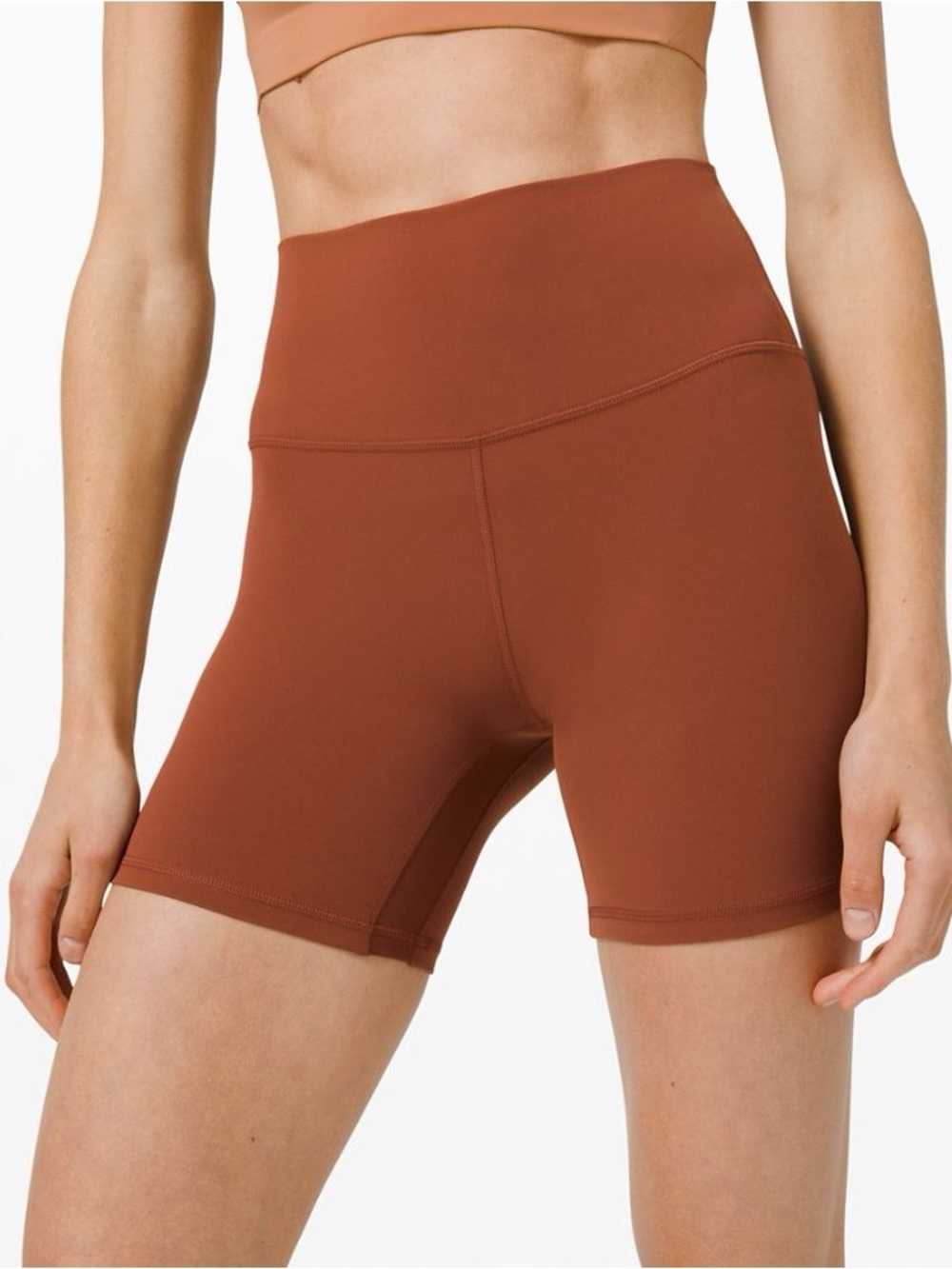 🤎 Lululemon Align High-Rise 6” Shorts Dark Terracotta Size 6 - Picture 3 of 4
